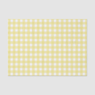 Papier Mousseline En vichy jaune pâle et blanc