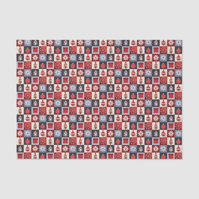Papier Mousseline En vichy lunette de Noël (Recto)