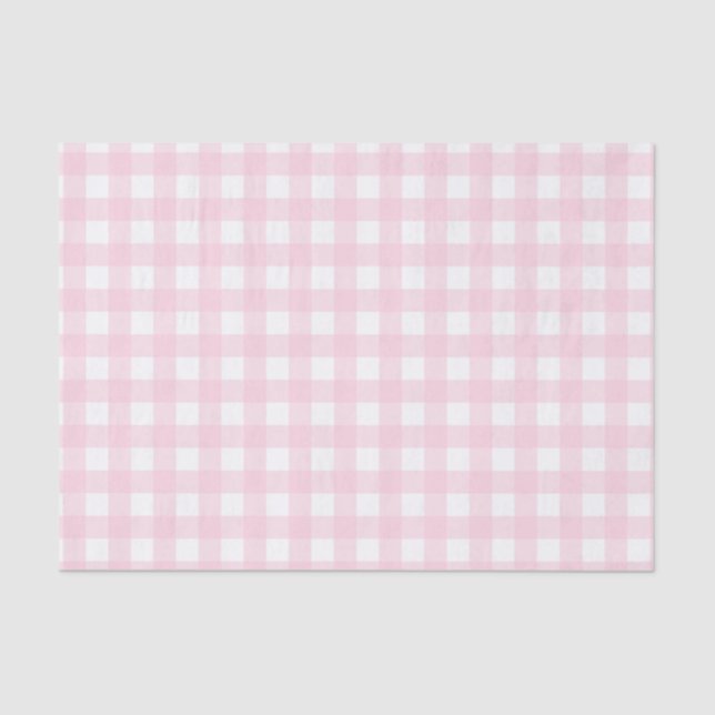 Papier Mousseline En vichy rose pastel (Recto)