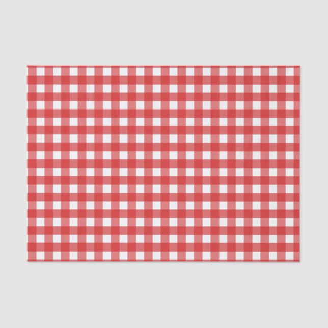 Papier Mousseline En vichy rouge et blanc (Recto)