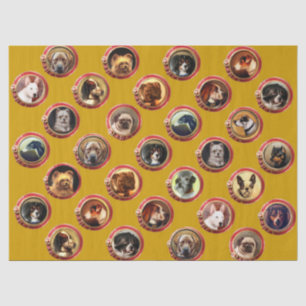PAPIER MOUSSELINE ENAMÉRIQUES VICTORIENNES /PORTRAITS DE CHIEN MINIA