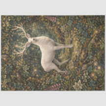 Enchanted Woodland White Stag Tissue Paper