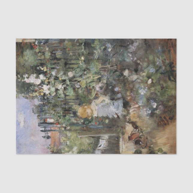 Papier Mousseline Enfant dans le jardin Rose par Berthe Morisot (Recto)