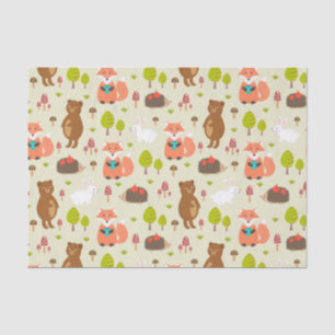 Papier Mousseline Enfants Bonne Matin Forêt Animaux Renard ours Lapi