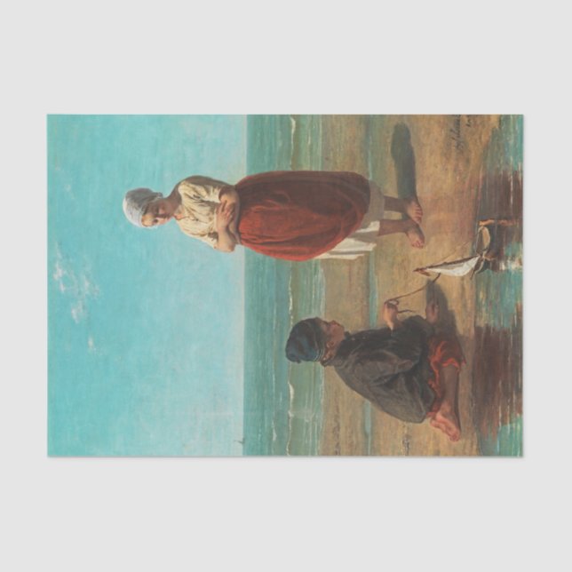 Papier Mousseline Enfants de la mer, Jozef Israels (Recto)