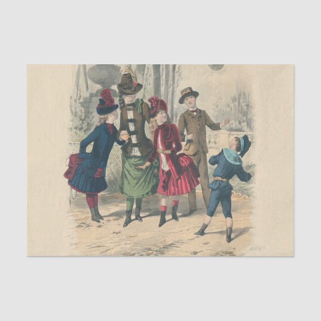 Papier Mousseline Enfants Famille Antique Victorienne Enfant (Recto)