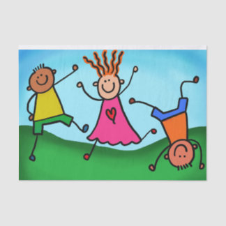 Papier Mousseline Enfants jouant