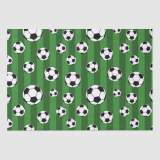 Papier Mousseline Enfants Motif de balle de football sur les rayures