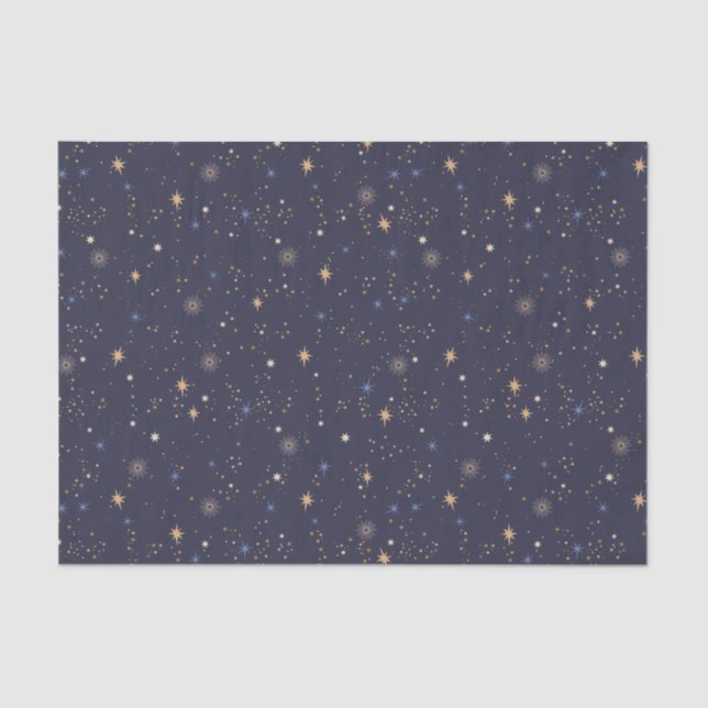 Papier Mousseline Enfants Starry Night Sky Stars dans l'espace Multi (Recto)