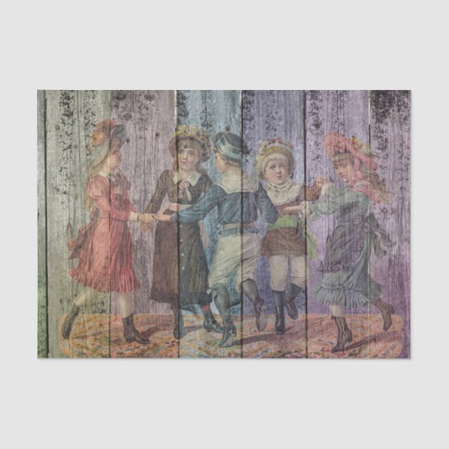 Papier Mousseline Enfants victoriens Danser papier de tissus (Recto)