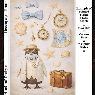 Papier Mousseline Ensemble Mini Elements Manchot Côté FG6 Découpage