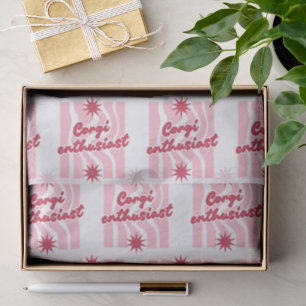 Papier Mousseline 'Enthousiaste des Corgi' Rose Et Rouge Enjoués Mam