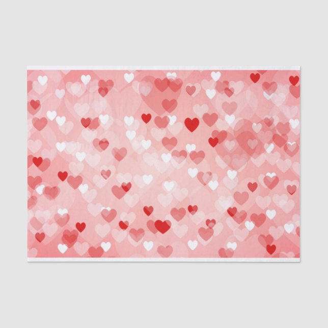 Papier Mousseline Enveloppement cadeau en tissu de coeur rouge (Recto)