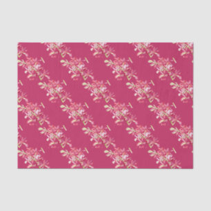 Papier Mousseline Enveloppement d'aquarelle de fleur d'orchidée roug