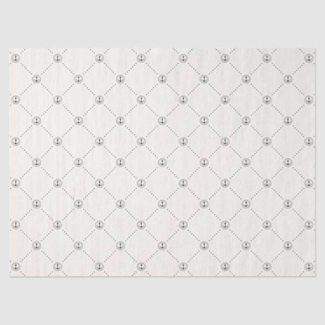 Papier Mousseline Enveloppement de cadeaux par Motif de Ancre nautiq (Recto)