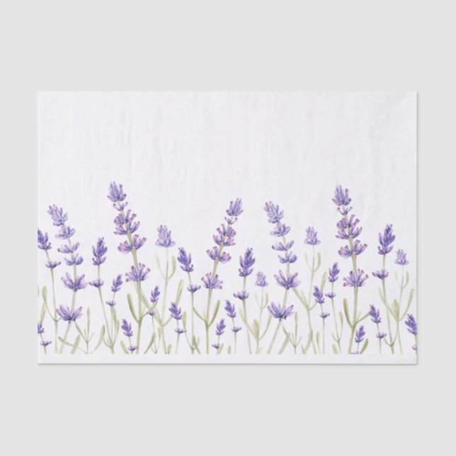 Papier Mousseline Enveloppement des fleurs de lavande (Recto)