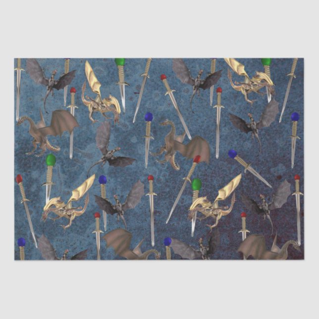 Papier Mousseline Épée et dragon (Recto)