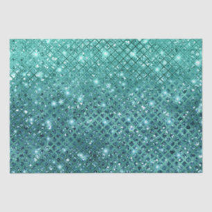 Papier Mousseline Éperche verte Turquoise Aqua