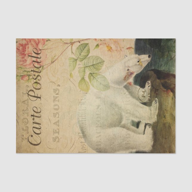 Papier Mousseline Ephemera Carte Postale Française Découpage Ours Po (Recto)