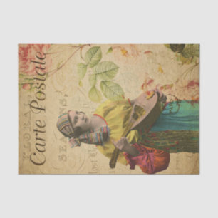 Papier Mousseline Ephemera Carte Postale Française Tzigane Femmes Dé