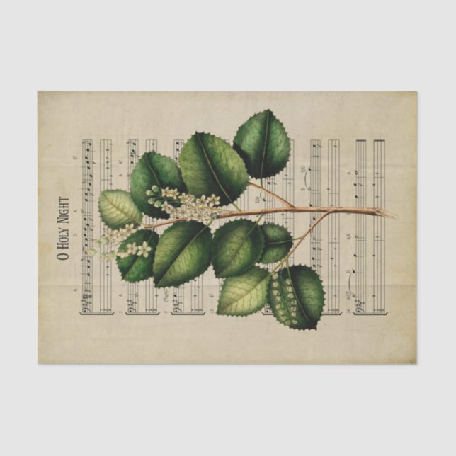 Papier Mousseline Ephemera Christian Chanson O Holy Night Decoupage (Recto)