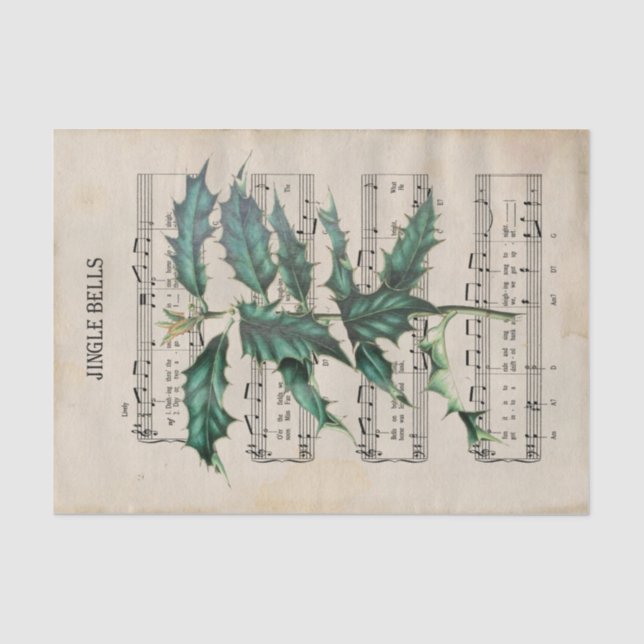 Papier Mousseline Ephemera Christmas Song Jingle Bell Decoupage (Recto)