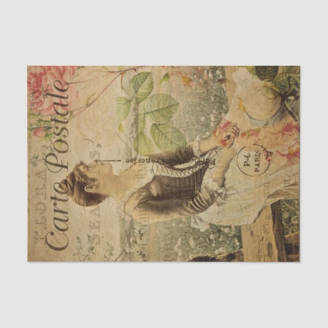 Papier Mousseline Ephemera Française dans la campagne Découpage (Recto)
