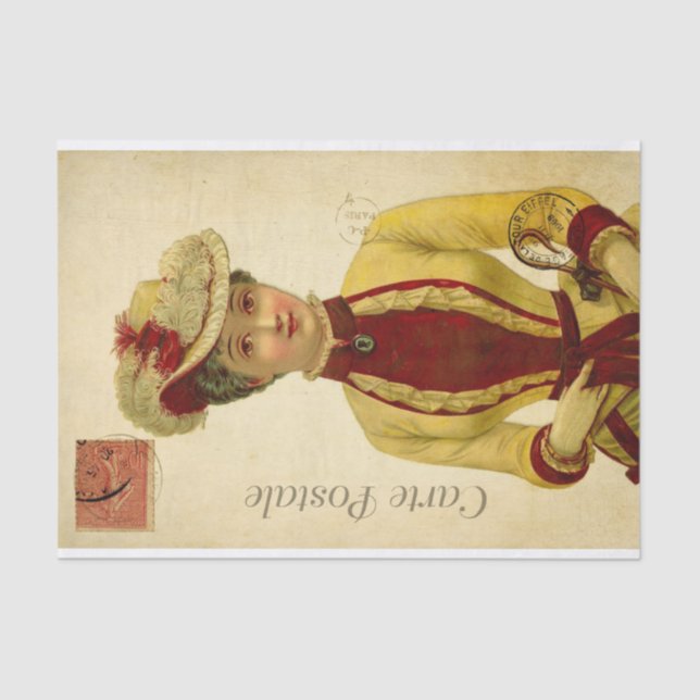 Papier Mousseline Ephemera French Mode Femme Découpage (Recto)