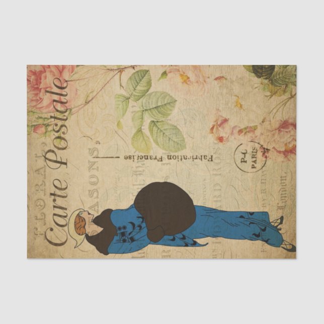 Papier Mousseline Ephemera French Mode Femme Découpage (Recto)