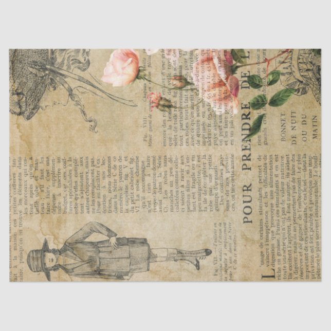 Papier Mousseline Ephemera French Paper Series Design 16 (Recto)