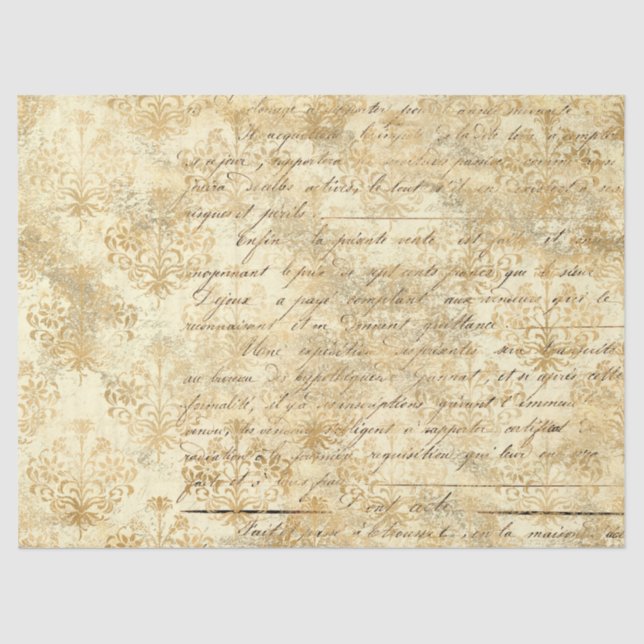 Papier Mousseline Ephemera Gold Paper Series Design 6 (Recto)