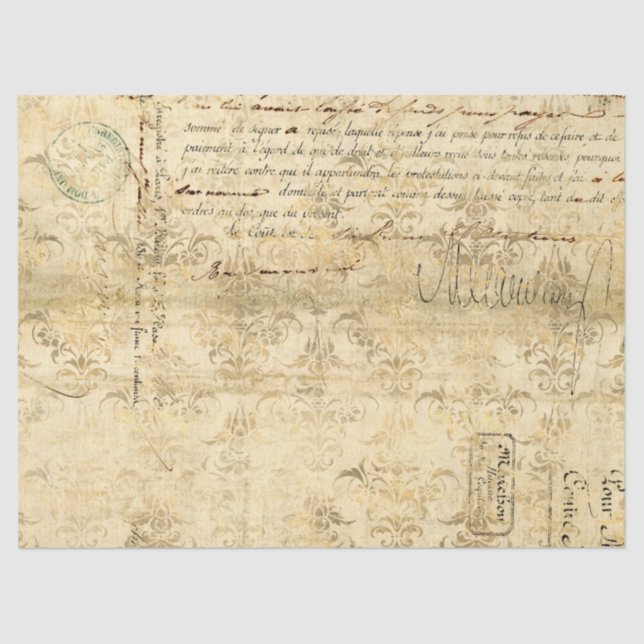 Papier Mousseline Ephemera Gold Paper Series Design 7 (Recto)