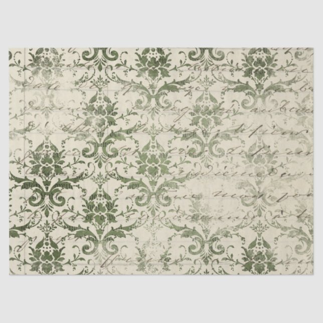 Papier Mousseline Ephemera Green Paper Series Design 1 (Recto)