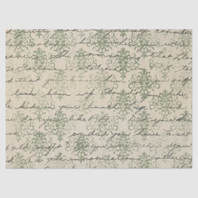 Papier Mousseline Ephemera Green Paper Series Design 24 (Recto)