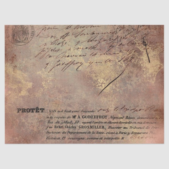 Papier Mousseline Ephemera Rose Gold Paper Series Design 20 (Recto)