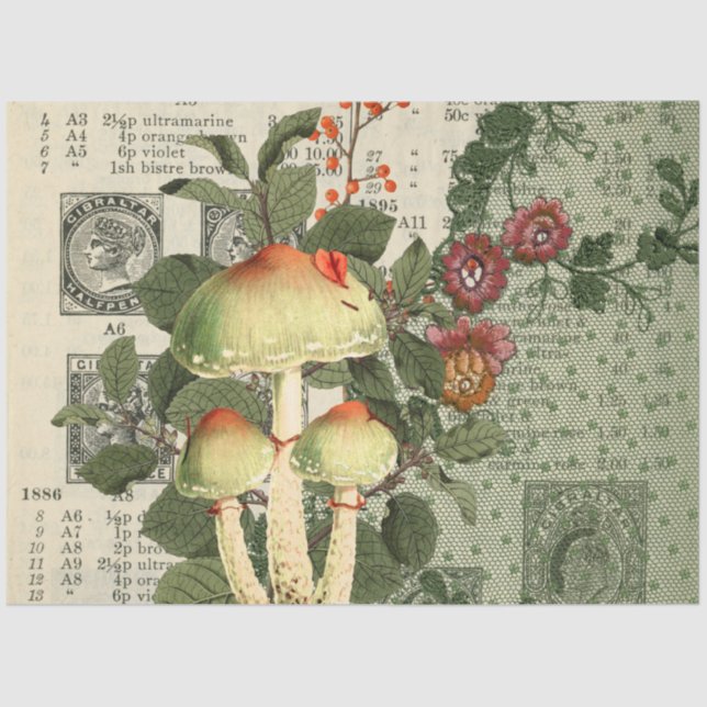Papier Mousseline Ephémère de champignons série de conception #12 (Recto)