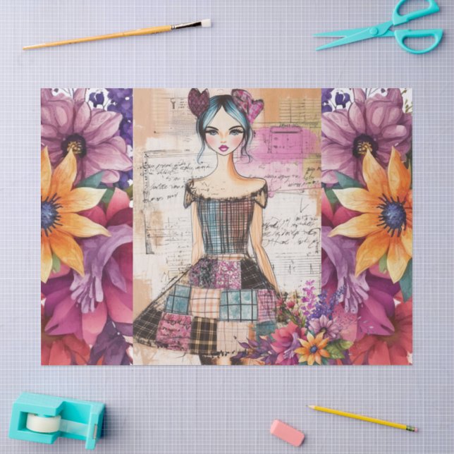 Papier Mousseline Ephémère de la robe Vintage et déprimée (Artisanat)