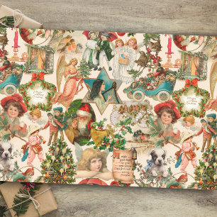Papier Mousseline Ephémère de Noël Vintage Fun, Festif et coloré