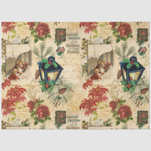 Papier Mousseline Ephémère de Noël Vintage or rustique