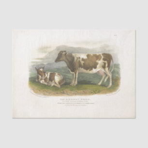 Papier Mousseline Éphémère de vaches tachetées Découpage Ferme Vinta