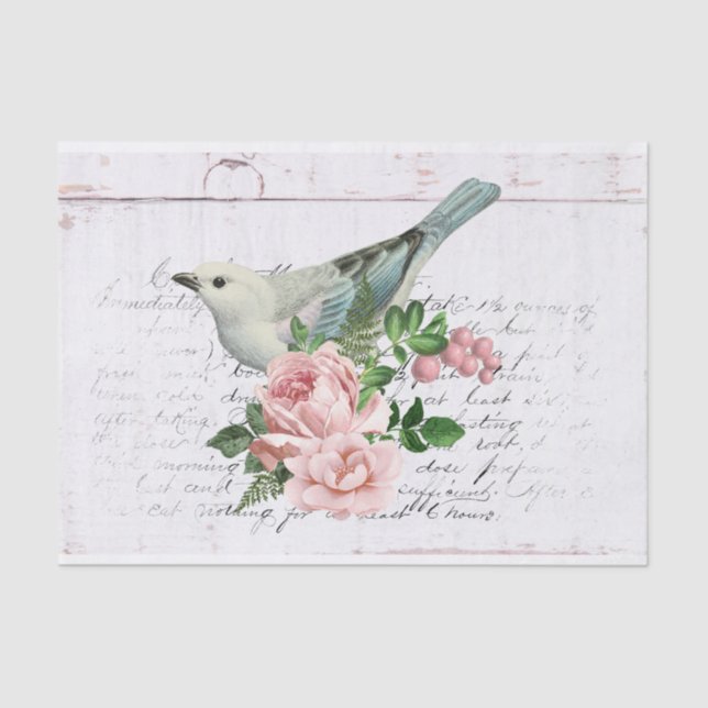 Papier Mousseline Ephémère florale vintage (Recto)