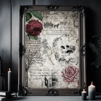 Éphémère gothique Macabre victorienne crâne et mor