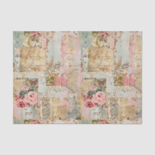 Papier Mousseline Ephémère vintage : Rêves Roses