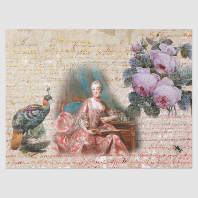 Papier Mousseline Éphémisme royal du XVIIIe siècle (Recto)