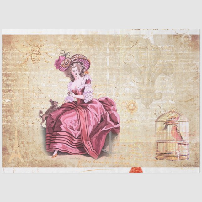 Papier Mousseline Éphémisme royal du XVIIIe siècle français (Recto)