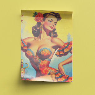 Papier Mousseline Épingle vintage de flamenco vers le haut