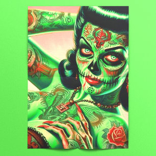 Papier Mousseline Épingle Zombie tatouée