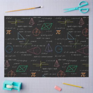 Papier Mousseline Équations mathématiques colorées Formules mathémat