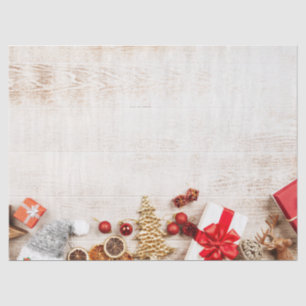 Papier Mousseline Équipe cycliste Christmas sur Rustic Wooden Board