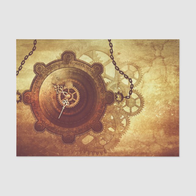 Papier Mousseline Équipements et chaînes d'horloge Steampunk (Recto)